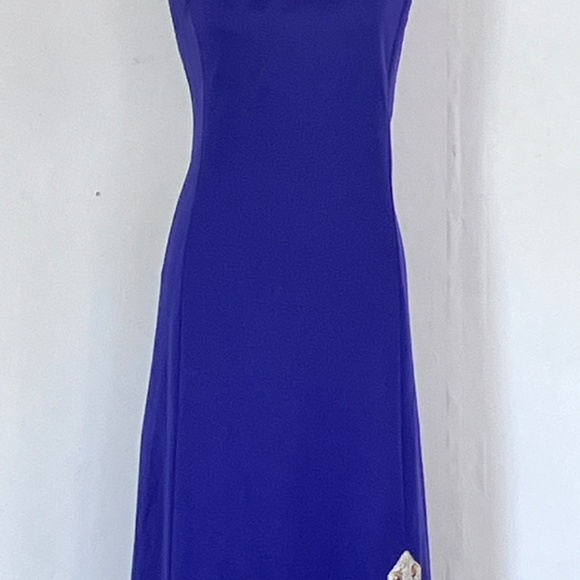 1960s Royal Purple vintage dress with gold and silver metallic threading - Picture 8 of 14